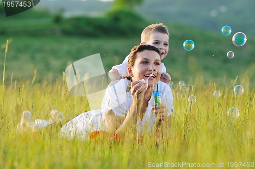Image of woman child bubble