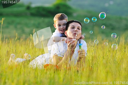 Image of woman child bubble