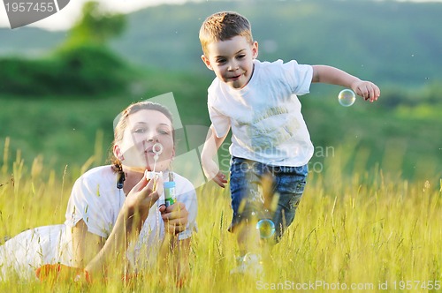 Image of woman child bubble