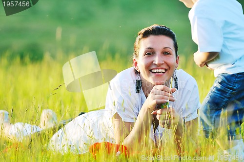 Image of woman child bubble