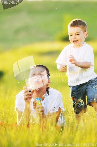 Image of woman child bubble