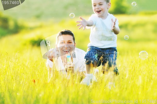 Image of woman child bubble