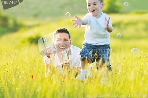 Image of woman child bubble