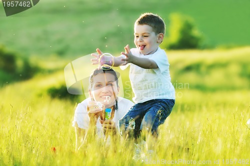 Image of woman child bubble