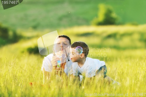 Image of woman child bubble