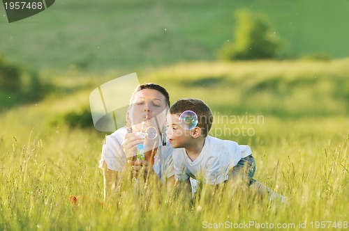 Image of woman child bubble