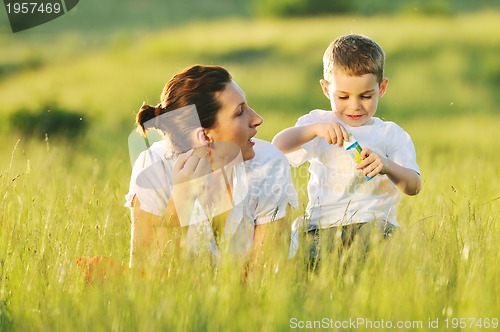 Image of woman child bubble