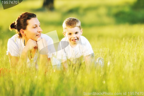 Image of woman child bubble