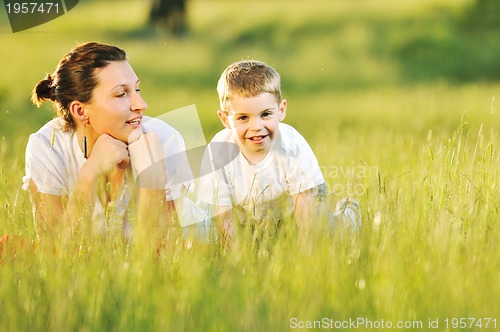 Image of woman child bubble