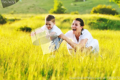 Image of woman child bubble