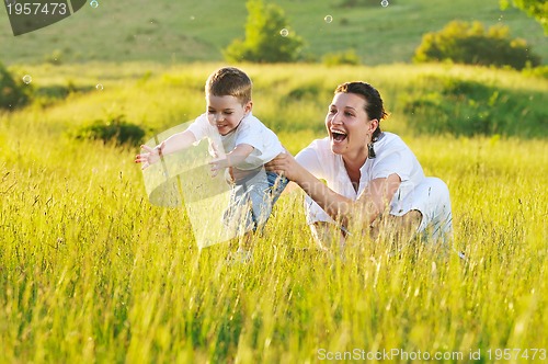 Image of woman child bubble