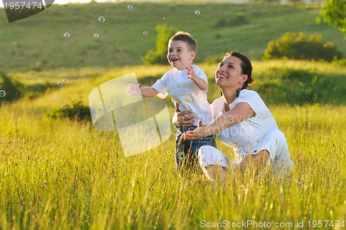 Image of woman child bubble