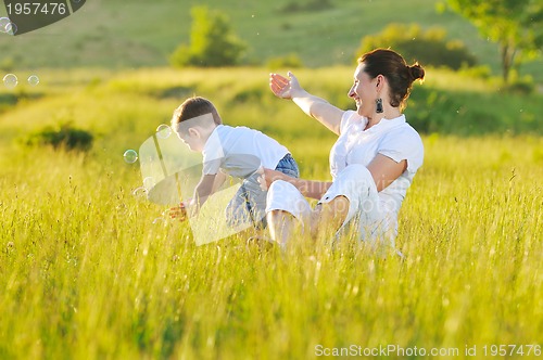 Image of woman child bubble