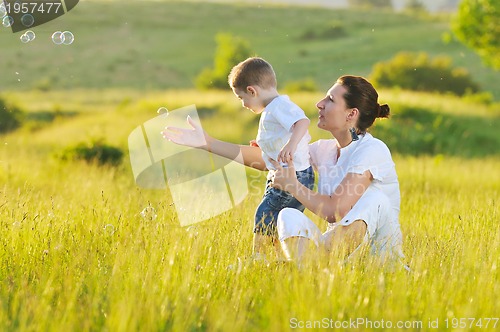 Image of woman child bubble