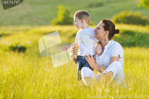 Image of woman child bubble