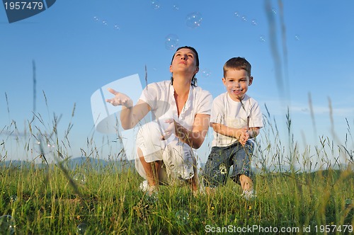 Image of woman child bubble