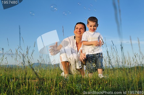 Image of woman child bubble