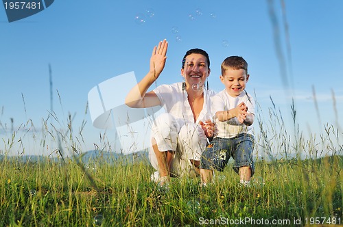 Image of woman child bubble