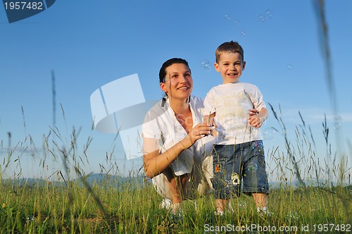 Image of woman child bubble