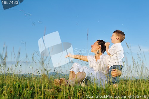 Image of woman child bubble