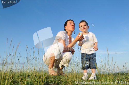 Image of woman child bubble