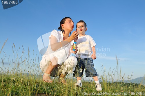 Image of woman child bubble