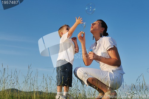 Image of woman child bubble