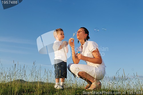 Image of woman child bubble