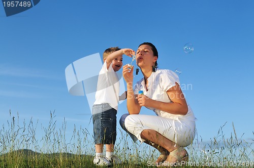 Image of woman child bubble