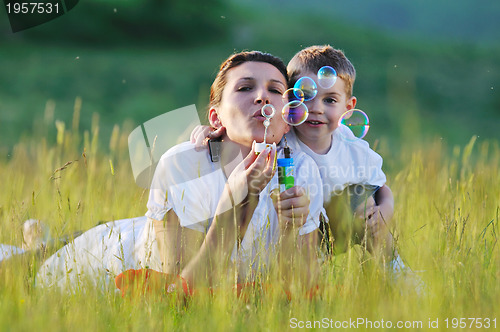 Image of woman child bubble