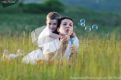 Image of woman child bubble