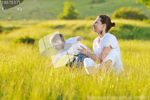 Image of woman child bubble