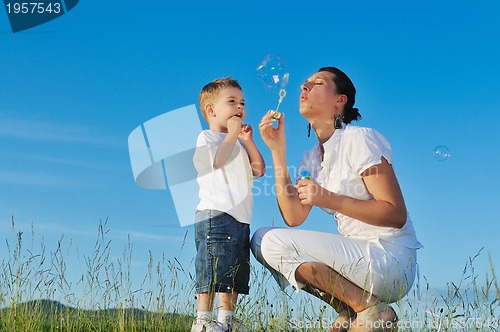 Image of woman child bubble