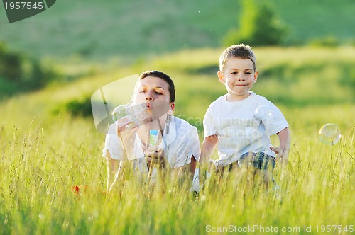 Image of woman child bubble