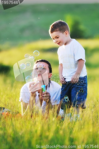 Image of woman child bubble