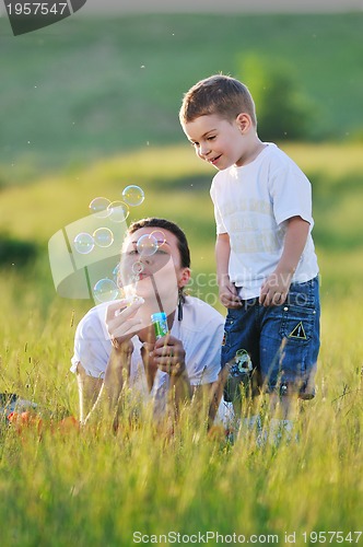 Image of woman child bubble