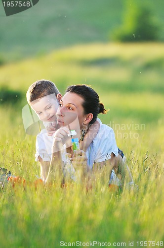 Image of woman child bubble