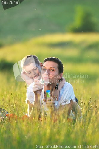 Image of woman child bubble