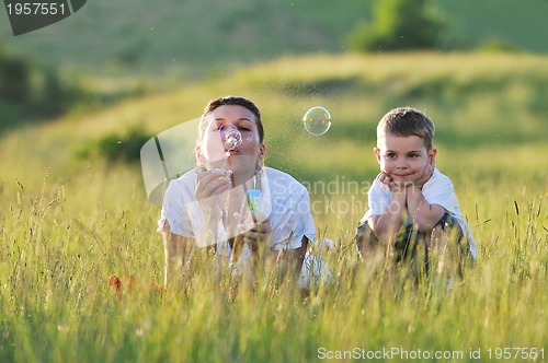 Image of woman child bubble