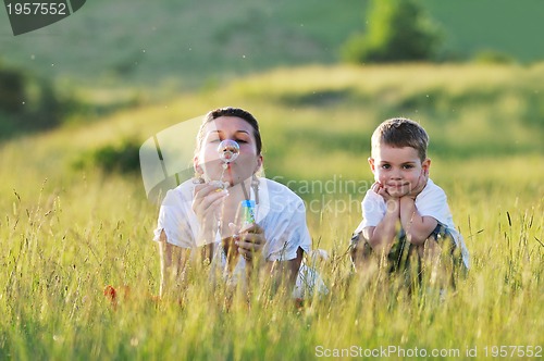 Image of woman child bubble