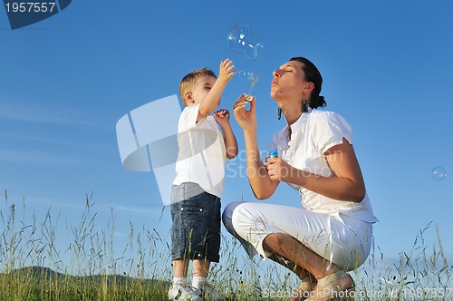 Image of woman child bubble
