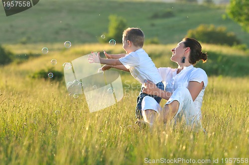 Image of woman child bubble