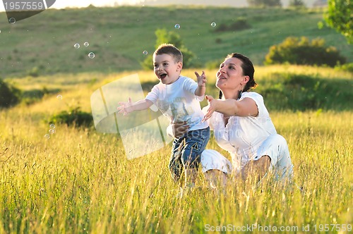 Image of woman child bubble