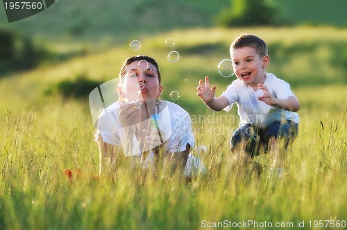 Image of woman child bubble