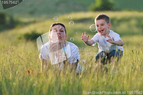 Image of woman child bubble