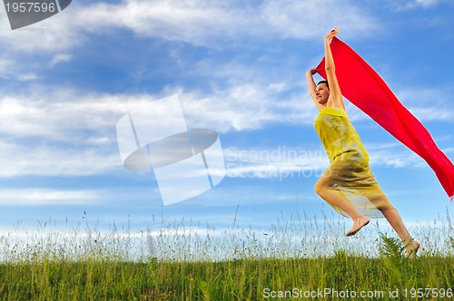 Image of woman meadow scarf 