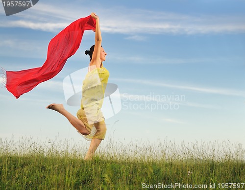 Image of woman meadow scarf 