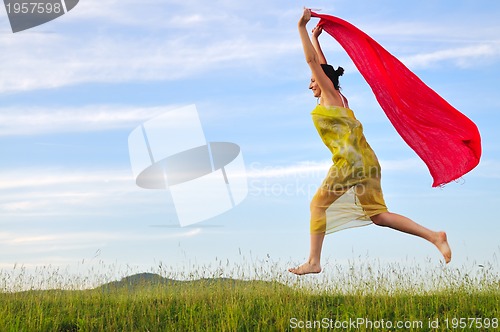 Image of woman meadow scarf 