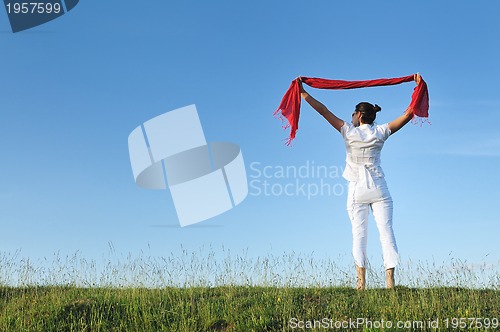 Image of woman meadow scarf 
