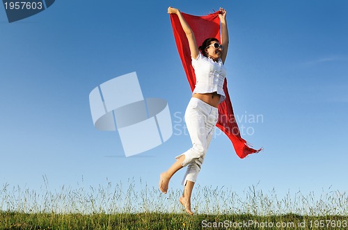 Image of woman meadow scarf 